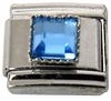 Light blue square stone - charm